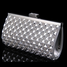 Crystal women clutch evening bags acrylic vintage wedding bridal handbags silver gold shoulder bags with chains