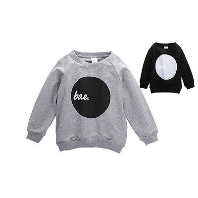 Мода Мальчик Девушки Повседневная С Длинным Рукавом Пуловер Толстовка Crewneck Толстовки Топы