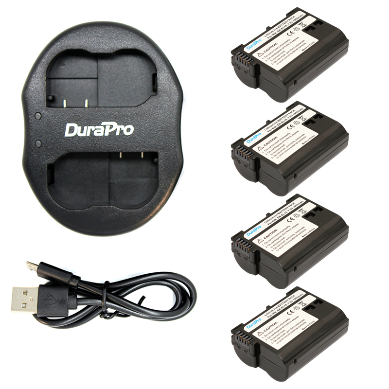 4 . DuraPro EN-EL15 ENEL15 EL15 + 1 .    USB  Nikon D800E D800 D600 D7100 D7000 D7100 V1 mb-d14 
