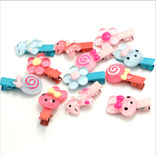 Kawaii Animal Rabbit Hairpin Candy Color Children Girls Surprise 6Pcs Hair Clips Headband Baby Barrette Resin