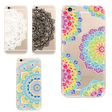 Vintage Coloful Datura Flower Mandala Henna Dreamcatcher Floral Clear Back Case for iphone 5 5s 6