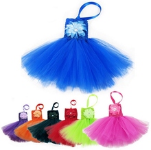 Solid Color Baby infant tutu dress with a peony flower in front toddler’s summe dress for 0-2years