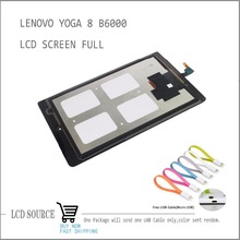 Black For 8″ Lenovo Yoga 8 B6000 LCD Display With Touch Screen Digitizer Glass Full Assembly Tablet PC Replacement