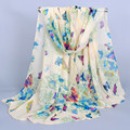 Butterfly Ladies Scarves 2015 Bohemia Fashion Style Silk Chiffon Scarf Womens Scarfs Viscose Satin Scarves