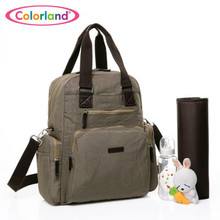 Fashion solid colors Large capacity waterproof Nylon Nappy backpack maternity Nursing baby bag Mothers insulating bag