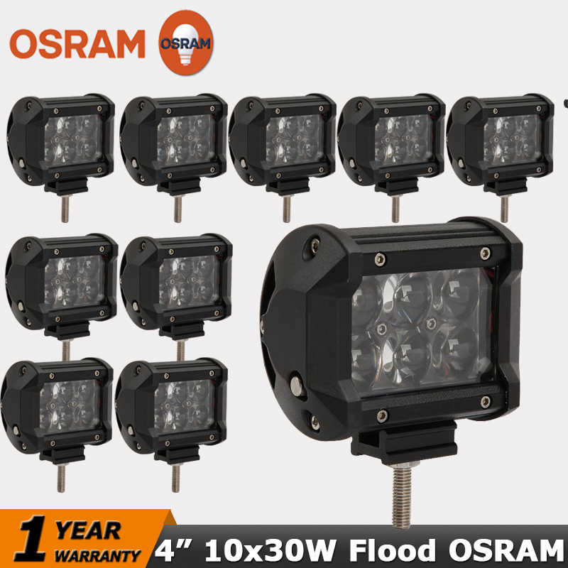 30W 4 inch OSRAM Led Work Light Flood Offroad Light Bar LED Driving Light 12V/24V 4WD ATV UTV Truck 4x4 Led Fog Lamp 10pcs/lot