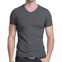 Free Shipping 2016 summer Hot Sale Cotton T shirt men\'s casual short sleeve V-neck T-shirts black/gray/green/white S-XXXL MTS181