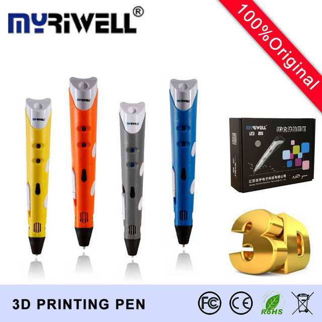 Myriwell Подлинным 3d ручка Совместимый 1.75 мм ABS Нити 3d-принтер Ручка Дети Подарки Creative 3D Стерео Рисунок Пером Бесплатно доставка