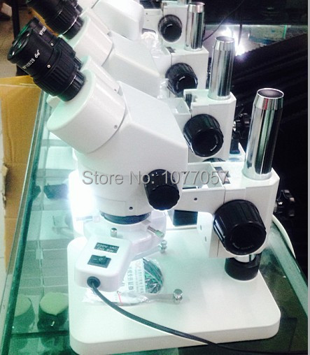 Freeshipping CE ISO 7x 45X Binocular Zoom Stereo Microscope LED ring light 60pins Well sold In