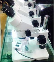 Freeshipping CE ISO 7x 45X Binocular Zoom Stereo Microscope LED ring light 60pins Well sold In