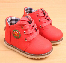NEW 2015 Children Martin boots Autumn Winter With plush Snow boots PU leather Boys Girls shoes
