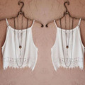 Crop Tops Blusas Femininos 2016 Summer Style Deep Casual Women Blouses Sexy Fashion Lace tank top