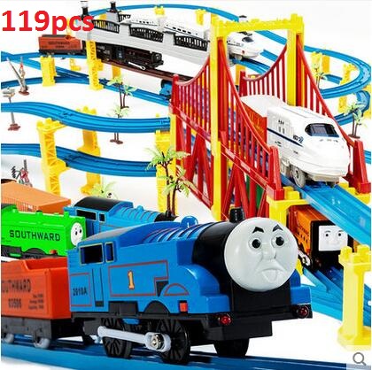 big toy train with tracks