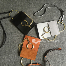 2016 Newest Original Fashion Brand Women Genuine Leather Cloe Chain Bag Real Cowskin Retro Handbag Circle Ring Mini Faye Bag