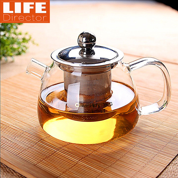 Newest 1000ml Handwork Teapot Heat Resistant Glass Tea Set Filter Tea Pot Infuser Tea Pots Stainless