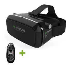 VR Virtual Reality 3D Glasses Headset Oculus Rift Head Mount 3D Movies Games For 3.5-6.0 inch Phone + Bluetooth Remote Control
