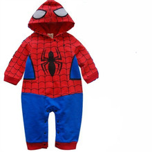 Newborn Toddler Baby boy bodysuits clothes Romper Spiderman Long Sleeve with Smock Infant Cartoon Christmas Costume
