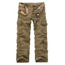 2015 New Design Mens Fashion Military Multi Pocket Cargo Pants Casual Straight Long Baggy Outdoor Trousers 4 Colors Large Size