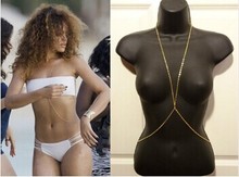 2014 Explosion Models Fashion Rihanna Bikini Body Cross Woman Belly Chain Body Harness Factory Direct Retro Tassel
