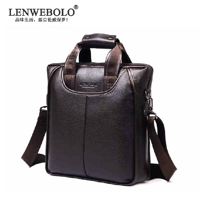 2015 High Quality Men Handbags Genuine Leather Messenger Bags Men's Travel Bags Metal Zipper Business Shoulder Bags 2 Colors