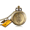 Alice In Wonderland With Drink Me Pocket Watch Extension Antique Bronze Rabbit Alice Design
