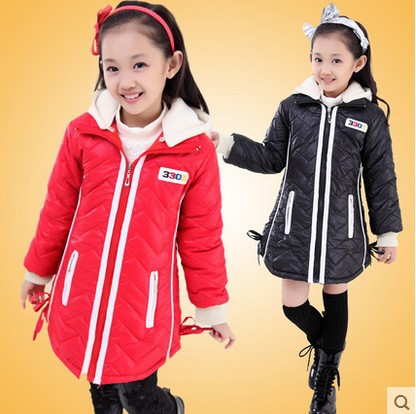 New winter new girl log Hooded coat Thick cotton jacket children outerwear winter for girl kids down duck3-14T free shipping