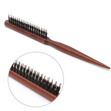 Brand New High Quality Wood Handle Natural Boar Bristle Hair Brush Fluffy Comb Hairdressing Barber Tool