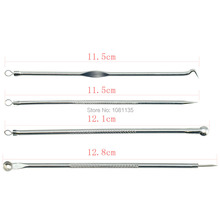 4 Pcs Silver Blackhead Comedone Acne Blemish Extractor Remover Cosmetic Tool Stainless Needles Remove Tool New