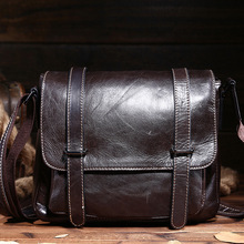 New Hot Vintage fashion genuine leather business men messenger bags with high quality casual travel shoulder