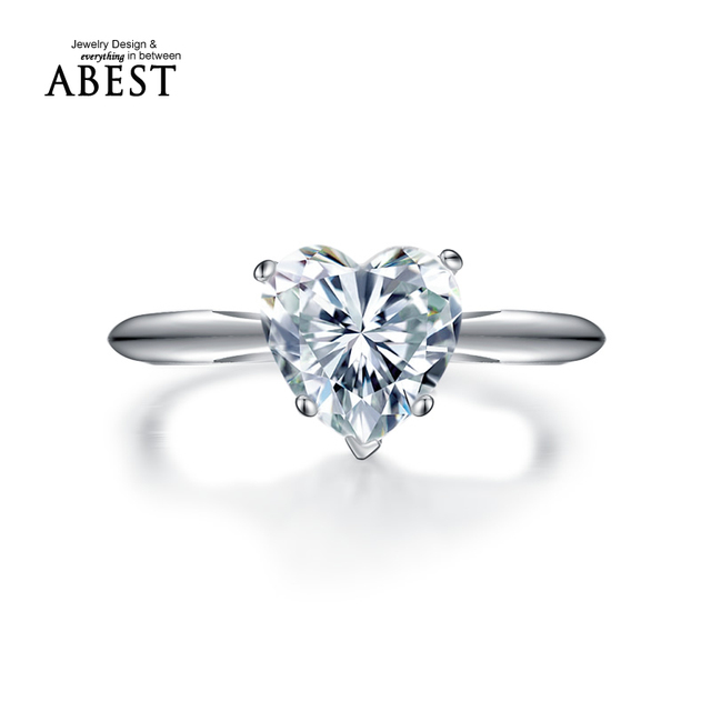 JewelrySona Anillo En Forma de Corazón de lujo 2 carat NSCD anillo de Compromiso Anillo de