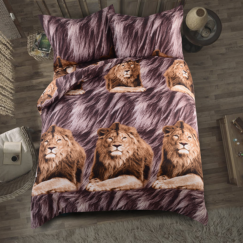 MEILUO 2016 New 3D Home Textile Gray Lion Bedding set Duvet Cover Set