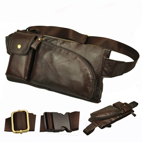 Stylish small mens leather fanny pack for mobile phone wallet Fashionable men sport waist pouch ...