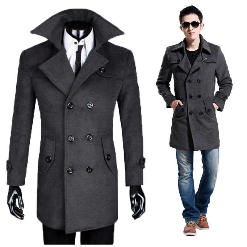 Mens black wool dress coats