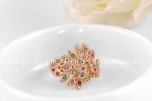 Roxi Fashion Women s Jewelry High Quality Ring Rose Gold Plated Peacock Round Pave Austrian Multi