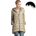 New Hot Women Large Size High Quality Solid Thin White Duck Down Full Sleeve Large Size