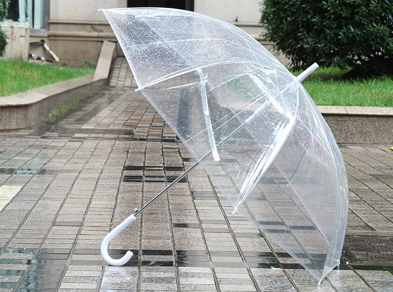 2015 Free Shipping Clear Long Handle Transparent Umbrella Rain For Women Outdoor Sombrinha De Chuva Parapluie