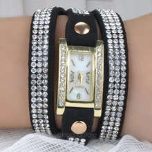 2015 Jewelry Bracelet Women Rhinestones Quartz Bracelet Watch Timepiece with PU Leather Watches PMHM560 60