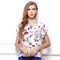 2016 New Arrived Fashion Women Casual Summer T shirt Animal Floral Print Europe Style Loose Plus