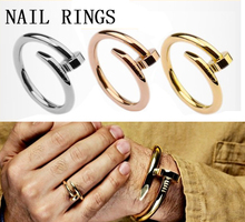 bijoux femme 2015 new Hot Sale Fashion brand jewelry Screw nail gold silver rings for women