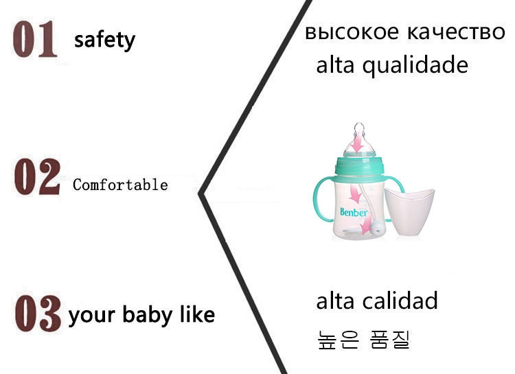 160ml Baby Feeding Bottle PP Bottle With Handle Standard Caliber Nursing Bottle Automatic Nipple Cute Mini Milk Bottle (14)