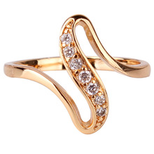 2016 Cheap Women Finger Rings 18K Gold Plated Engagement Wedding Rings for Women Cubic Zirconia CZ Vintage Jewelry Bijoux R103