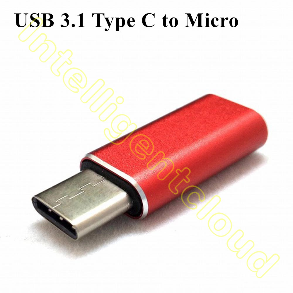 500PCS/Lot High Speed Aluminum USB 3.1 Type C Male to Micro V8 Female Adapter Converter For 2015 Apple MacBook inch Nokia N1 Pad