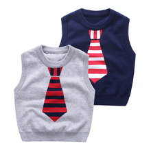 Baby sweater tie 2016 autumn and winter clothing children’s Knitted Vest Korean version of the new boy my-1031