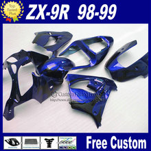 Motorcycle fairings for Kawasaki Free custom fairings1998 1999 ZX9R Ninja zx9r 98 99 dark blue bodykit+7Gifts