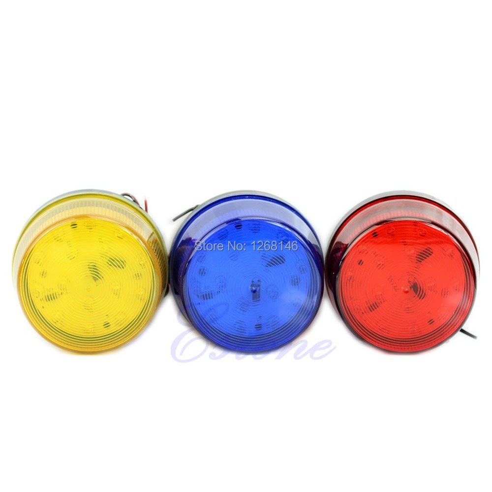 S111 Free Shipping 1 Pieces LED 12V Security Alarm Strobe Signal Warning Blue Red Yellow Flashing