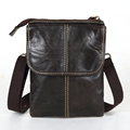 Vintage Dark Coffee 100 Guarantee Real Genuine Leather Mini Men Messenger Bags Men Shoulder Bag Cowhide