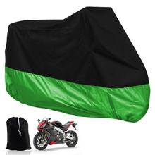 Black-Green L Size 220*95*110cm Motorcycle Covering Waterproof Scooter Outdoor Cover UV Resistant Heavy Racing Bike for Kawasaki