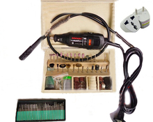 EU Plug!! Dremel Hardware Variable Speed Rotary Tool Electric Tools,Mini Drill, with 130pcs Accessories+Flexible tube