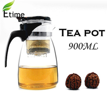 tea set Fashion 900ml Durable Glass Teapot Simple Heat-Resistant Clear tea kettle tea-pot Household Tea Pot Set ETP002