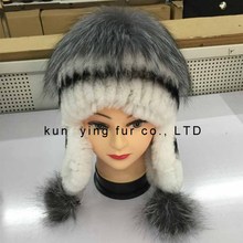 Silver fox of otter woven protective ear cap